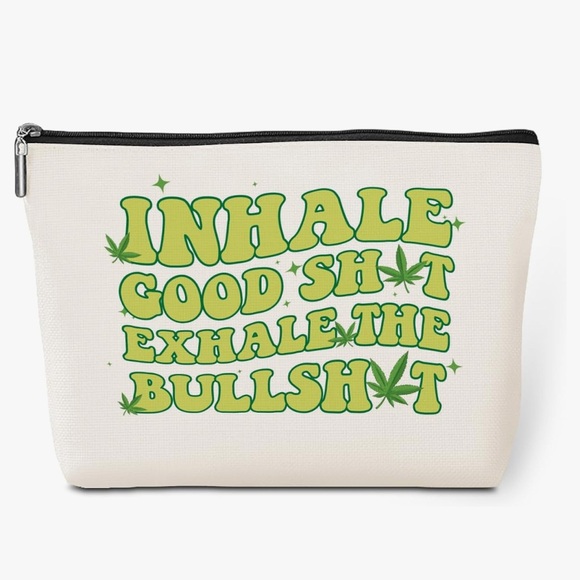 Make up Bag/ Weed/Cannabis/Cotton Linen Bag 10”x7”/ Fun Bag PICK ONE - Picture 2 of 2